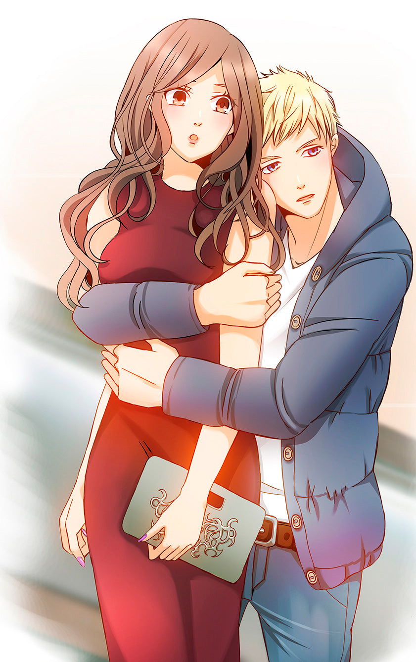 Romantic Anime Couple Portrait Art Style