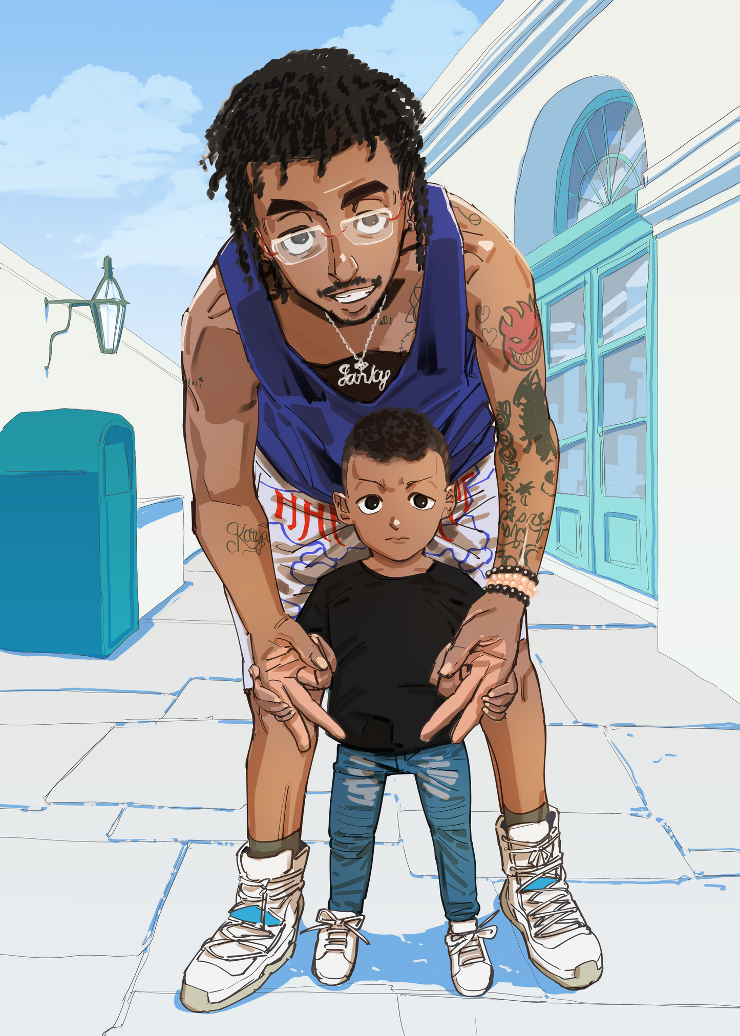 Anime Father & Son Bond Style