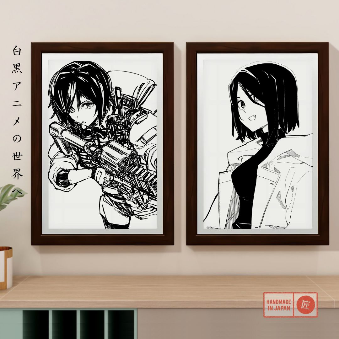 Dynamic Black and White Manga Style