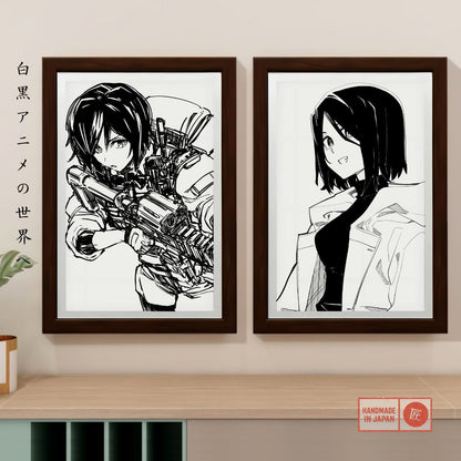 Dynamic Black and White Manga Style