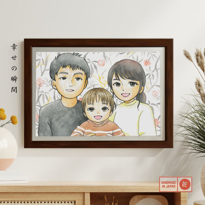 Heartfelt Family Portrait Art Style