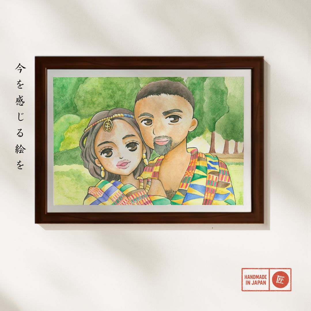 Vibrant Commemorative Portrait Art Style