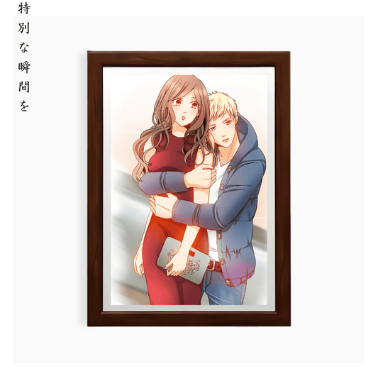Romantic Anime Couple Portrait Art Style