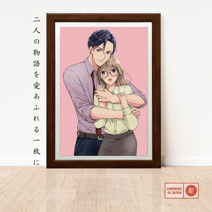 Elegant Shoujo-Style Couple Portrait Art