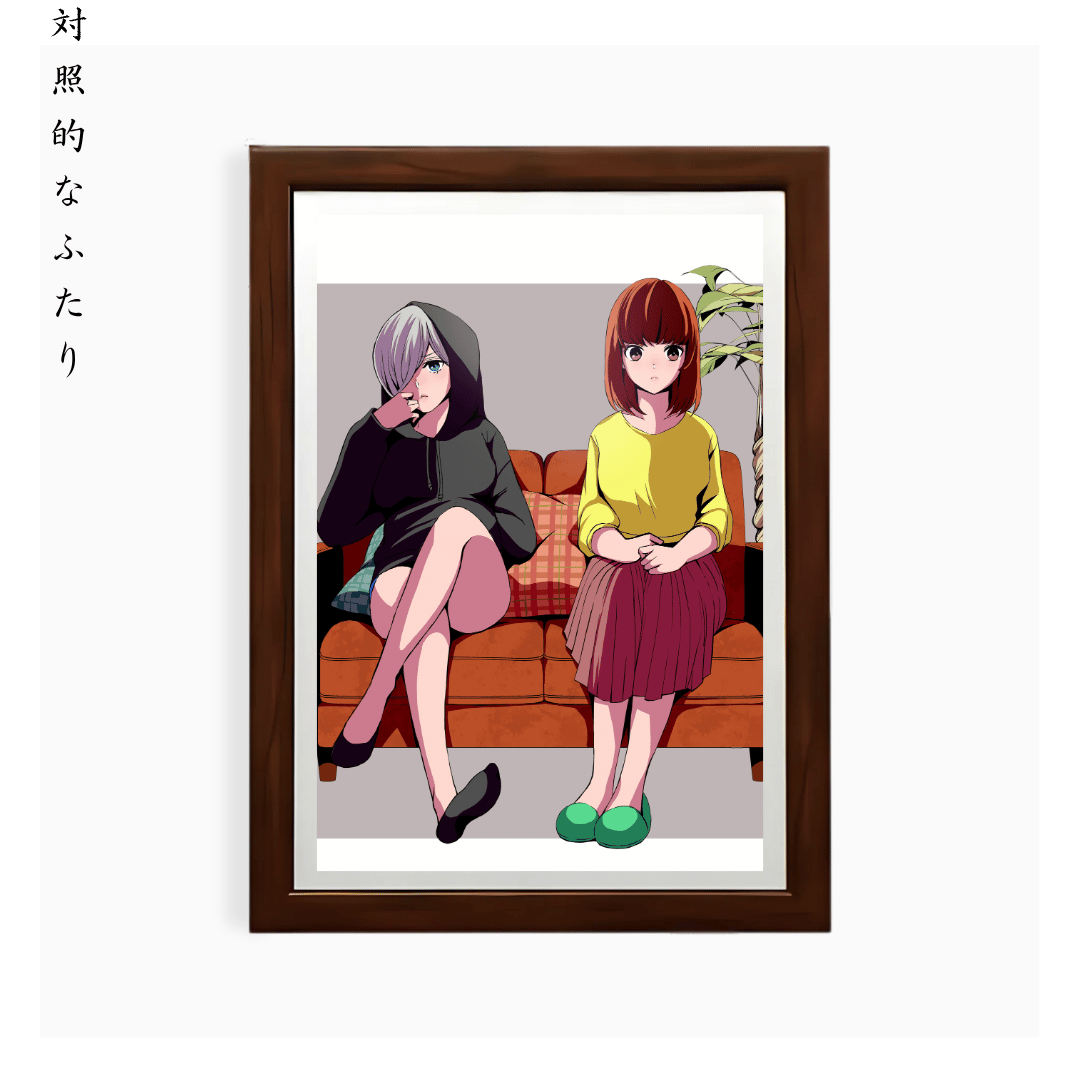 Stylish Contrast Duo Portrait Art Style