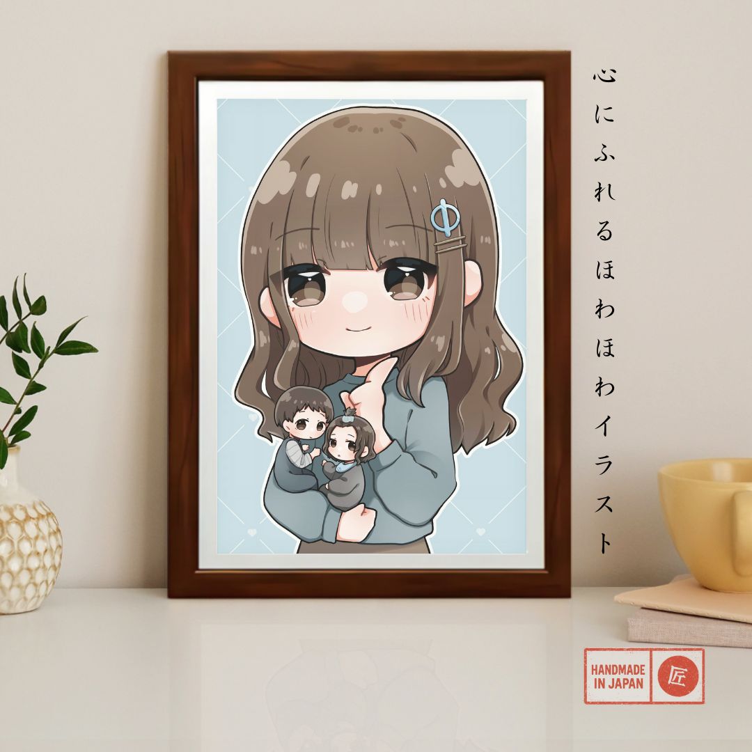 Adorable Minimalist Chibi Portrait Art Style