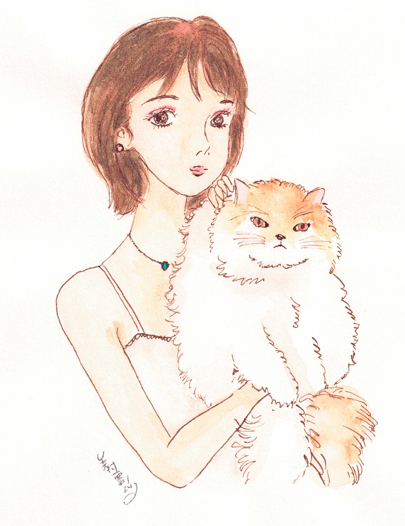 Elegant Anime Pet Companion Style