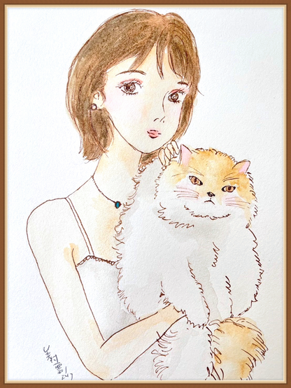 Elegant Anime Pet Companion Style